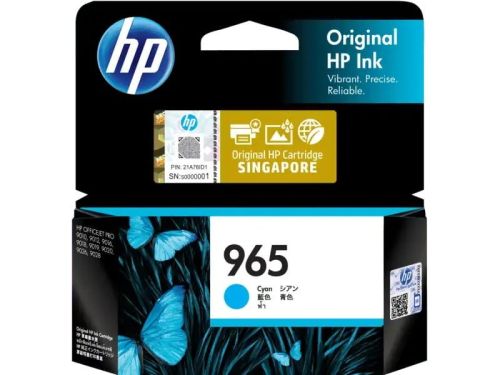 HP 965 Cyan Original Low Yield Cartridge (3JA77AA)