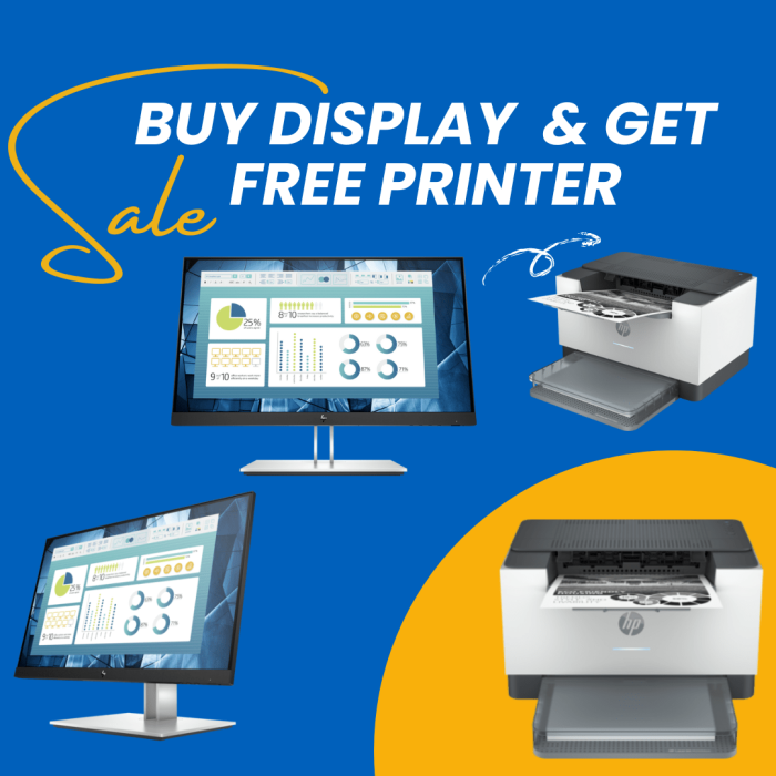 HP E22 G4 FHD Monitor : 9VH72AA + 6GW62E (M209DWE) Printer