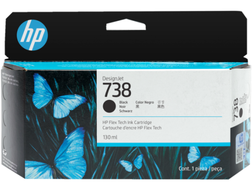 HP 738 130-ml Black DesignJet Ink Cartridge (498N4A)