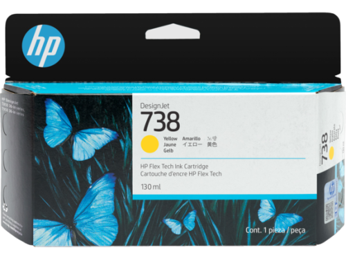 HP 738 130-ml Yellow DesignJet Ink Cartridge (498N7A)