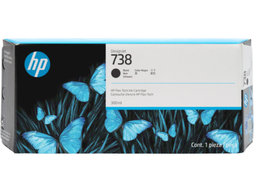 HP 738 300-ml Black DesignJet Ink Cartridge (498N8A)