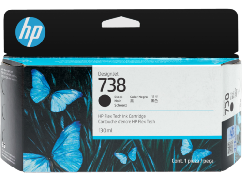 HP 738B 130-ml Black DesignJet Ink Cartridge (498P2A)